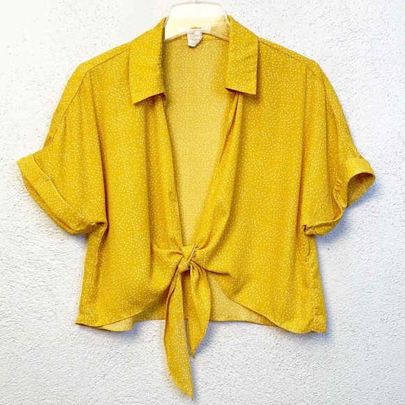 Urban Outfitters Tops - Urban Outfitters Yellow Cardigan Short Sleeve Top